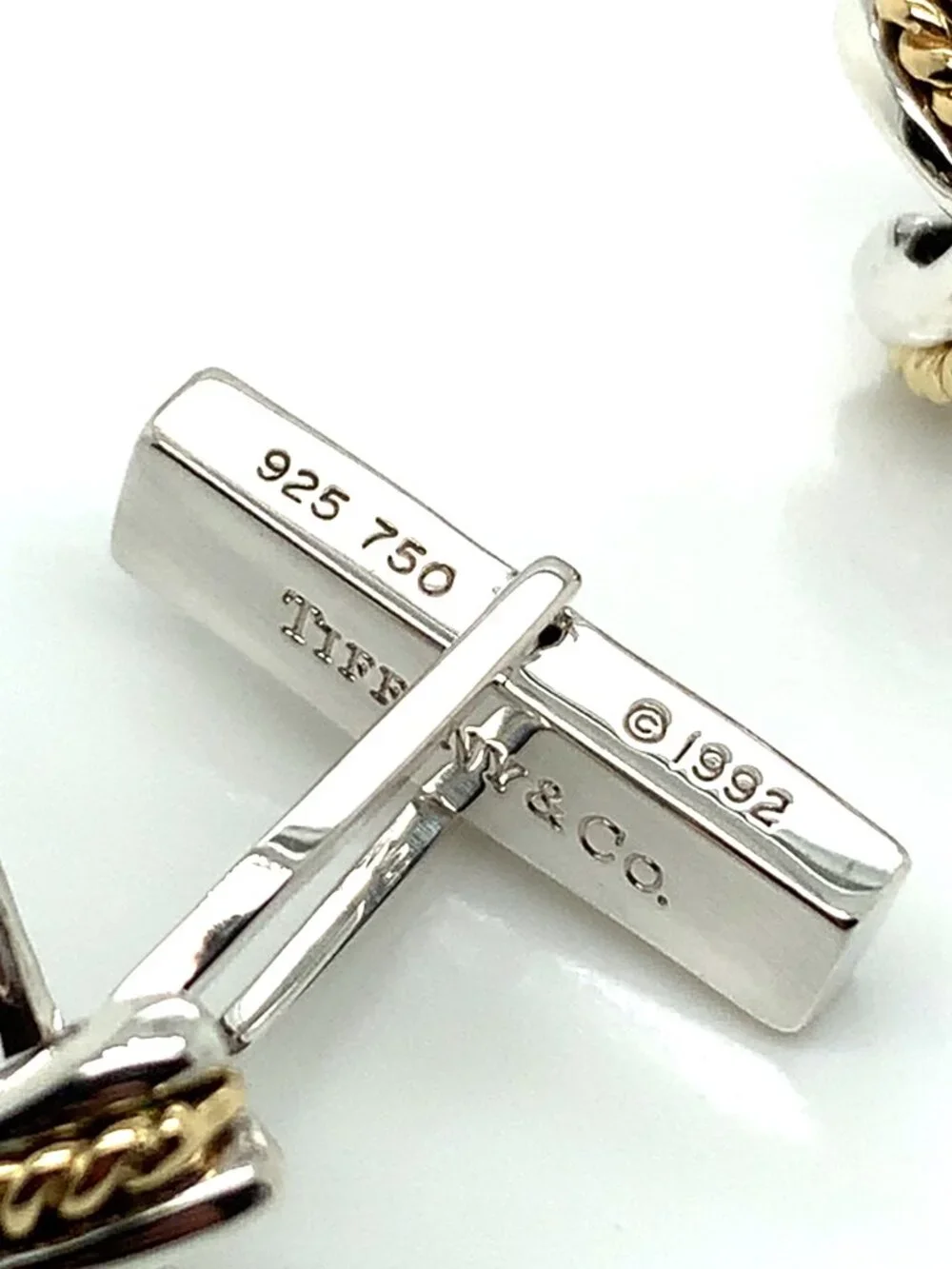 Tiffany & Co. Sterling Silver and 18K Yellow Gold Cufflinks